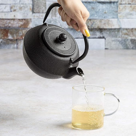 Primula Black Hammered 40 Ounce Cast Iron Teapot