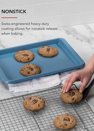 KitchenAid 9x13in Nonstick Aluminized Steel Baking Sheet, Blue Velvet