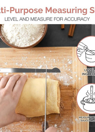 22-Piece Stainless Steel Measuring Cups and Spoons Set, Tad Dash Pinch Smidgen Drop Mini Measuring Spoons, Measuring Stick Leveler, Measurement Conversion Chart Fridge Magnet, (Country Chic)