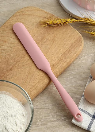4 Pcs Silicone Jar Spatula Set - Long Handle Sourdough Scraper, Skinny Spatula for Jars, Bottles, and Containers, Non-Stick Heat Resistant Cake Cream Spatulas