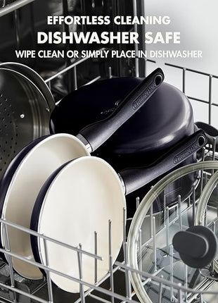 GreenPan Rio Healthy Ceramic Nonstick 8" Frying Pan Skillet and Silicone Spatula Set, Soft Grip Handle, Breaktfast Meal Set, PFAS-Free, Dishwasher Safe, Oven Safe, Black