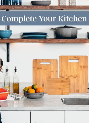 Totally Bamboo 3-Piece Bamboo Cutting Board Set – Wooden Cutting Boards for Kitchen – Great for Chopping and Serving – Large, Medium & Small Sizes for Food Prep