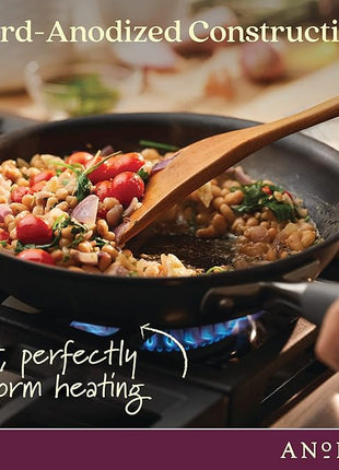 Anolon Advanced Home Hard Anodized Nonstick Frying Pan, 14.5 Inch – Large Skillet with Helper Handle, 14 Inch Nonstick Frying Pan, Durable Cookware - Moonstone