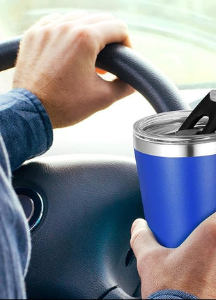 VEGOND 12oz Tumbler Stainless Steel Tumbler bulk Vacuum Insulated Double Wall Travel Tumbler with Lid and Straw Reusable Tumbler, Light blue 1 Pack