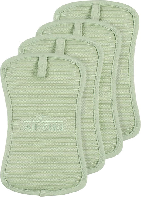 All-Clad Premium Pot Holder & Hot Pad: Heat Resistant to 500 Degrees - 100% Cotton, 10"x6.25" Hot Pad for Kitchen and Barbeque, 4-Pack, Fennel