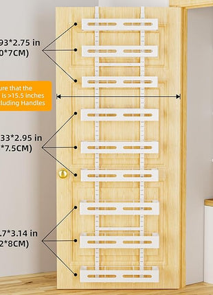 Moforoco White 9-Tier Over The Door Pantry Organizer, Pantry Organization And Storage, Metal Hanging Spice Rack Shelves Door