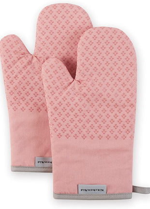KitchenAid Asteroid Oven Mitt Set, 7"x12.5", Dried Rose, 2 Piece