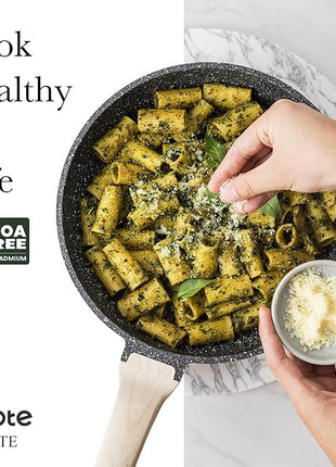 CAROTE 26Pcs Pots and Pans Set, Nonstick Cookware Sets, Granite Induction Cookware Non Stick Cooking Set w/Frying Pans & Saucepans(PFOS, PFOA Free)