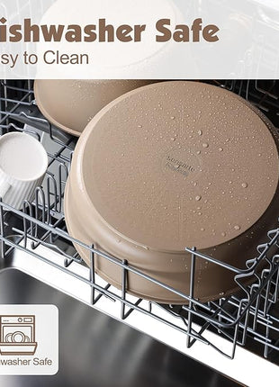 SENSARTE 17 Piece Ceramic Pots and Pans Set, Nonstick Detachable Handle Cookware, Induction Kitchen Cookware Set with Removable Handle, Dishwasher ＆ Oven Safe (Almond Beige)