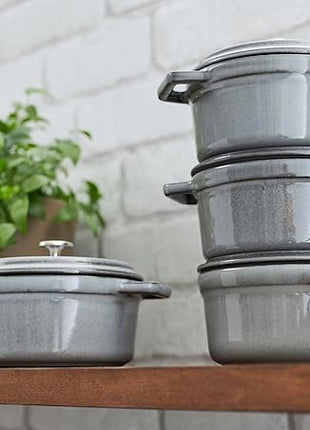 STAUB Mini Round Dutch Oven 0.75-Quart Graphite Grey (Stove)