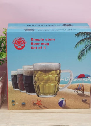 Dimple Stein Beer Mug - 20 OZ (4 Pack)