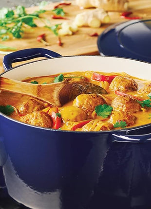 Tramontina Enameled Cast Iron Dutch Oven Pot with Lid, Round 6.5-quart, Blue