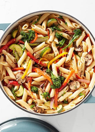 Amazon Basics Cast Iron Dutch Oven Pot with Lid, Enameled, Round, Dual Handles, Heavy-Duty, Medium, 6-Quart, Gray