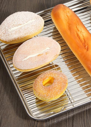 Cookie Sheet and Cooling Rack Set, 16 inch Stainless Steel Baking Pan with a Rack, Professional Bakeware, Healthy & Non-toxic & Rustproof & Easy Clean & Dishwasher Safe