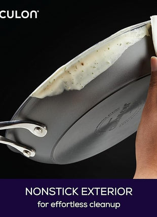 Circulon Radiance Deep Hard Anodized Nonstick Frying Pan /Skillet with Lid - 12 Inch, Gray