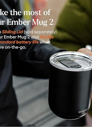 Ember Temperature Control Smart Mug 2, 14 Oz, App-Controlled Heated Coffee Mug with 80 Min Battery Life and Improved Design, Black