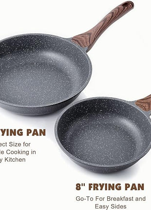 SENSARTE Nonstick Frying Pan Skillet, Swiss Granite Coating Omelette Pan, Healthy Stone Cookware Chef's Pan, PFOA Free (8/9.5/10/11/12.5 Inch) (10 Inch)