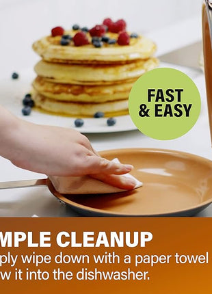 Gotham Steel Double Sided Pan, The Perfect Pancake Maker – Ceramic Nonstick Copper Easy to Flip Pancake Griddle for Fluffy Pancakes, Omelette Maker, Frittata Maker & More! Dishwasher Safe