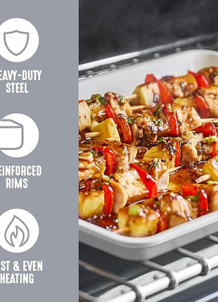 GreenLife Bakeware 18” x 13” Half Cookie Sheet Baking Pan, Non-Toxic PFAS-Free Healthy Ceramic Nonstick, Oven Safe to 450°F, Easy Release, Even Heating, Easy Clean, Gray