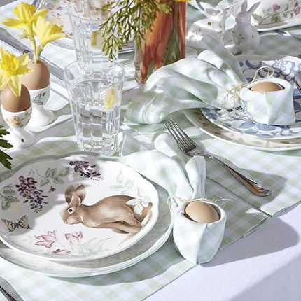 Lenox, Dinnerware Set, Butterfly Meadow Bunny 4-Piece Accent Plate Set, Service For 4, Microwave And Dishwasher Safe, Porcelain Plates, Easter Plates, Dish Set, Home And Kitchen (Assorted, 4 Pieces)