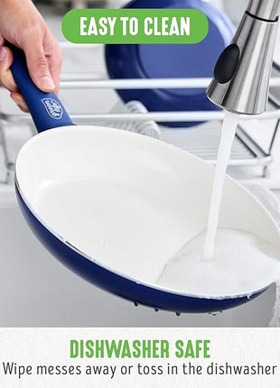 GreenLife 16 Piece Nonstick Cookware Set, Soft Grip Non-Toxic PFAS-Free Ceramic Pots & Pans, Dishwasher & Oven Safe, Frying, Sauce, Saute, Utensils, Glass Lids, Stay-Cool Handles, Wobble Free, Blue