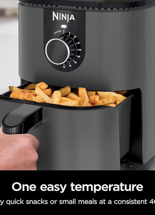 Ninja AF080 Mini Air Fryer, 2 Quarts Capacity, Compact, Nonstick, with Quick Set Timer, Grey