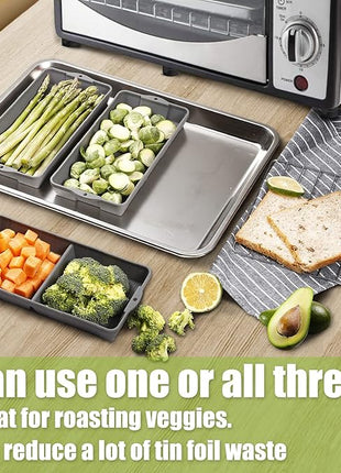 Nonstick Bakeware Set, New large size Cake Silicone Sheet Pan, baking pan dividers, Suitable for oven, air fryer to simplify cooking, Safe to use and easy to clean.