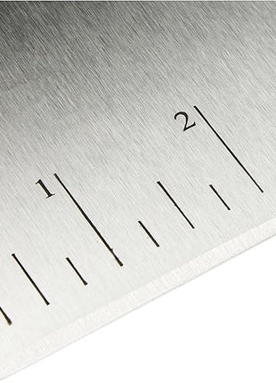 Amazon Basics Multi-Purpose Stainless Steel Scraper/Chopper with Contoured Grip, 6", Black, Silver