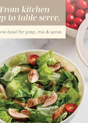 COOK WITH COLOR Mixing Bowls with Lids - 12 Piece Plastic Nesting Bowls Set includes 6 Prep Bowls and 6 Lids, Diamond Design - Microwave Safe, Brown