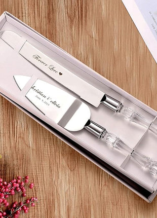 AW BRIDAL Personalized Wedding Cake Knife and Server Set Cutter Slicer Cake Cutting Set Wedding Anniversary Engagement Gifts for Couples//DK001CPP40//