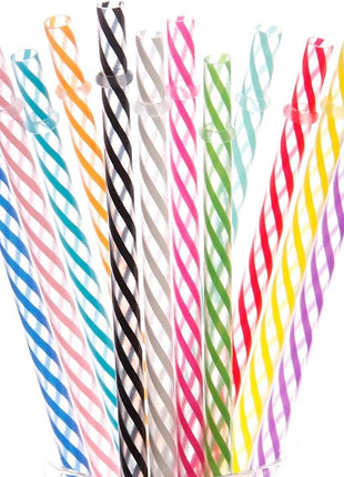 Dakoufish 12 Piece 11 Inch Reusable Plastic Thick Replacement Straws for 16 OZ 20 OZ 30 OZ Stanley,YETI,Starbucks, Owala Tumblers with Brush (11inch, Mix 12color)