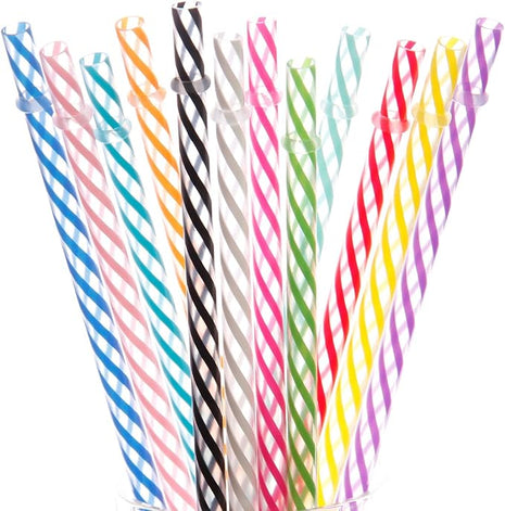 Dakoufish 12 Piece 11 Inch Reusable Plastic Thick Replacement Straws for 16 OZ 20 OZ 30 OZ Stanley,YETI,Starbucks, Owala Tumblers with Brush (11inch, Mix 12color)