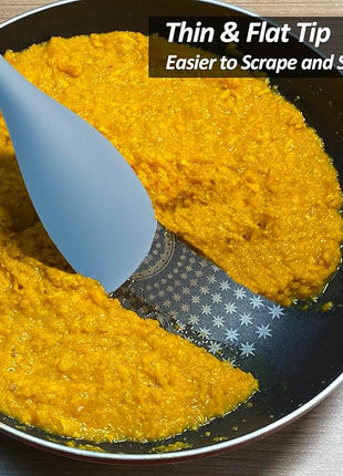 Upgrade Silicone Spatula Spoon Set,VOVOLY Heat Resistant Rubber Spoonula, Seamless Non-Stick Flexible Scrapers for Baking Mixing Tool,3 Pack,Starry Blue