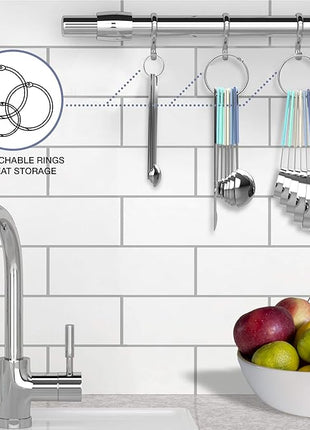 22-Piece Stainless Steel Measuring Cups and Spoons Set, Tad Dash Pinch Smidgen Drop Mini Measuring Spoons, Measuring Stick Leveler, Measurement Conversion Chart Fridge Magnet, (Farmhouse)