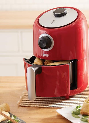 DASH Compact Air Fryer Oven Cooker with Temperature Control, Non-stick Fry Basket, Recipe Guide + Auto Shut off Feature, 2 Quart - Red