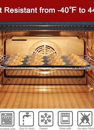 Muffin Top Pan 2 Pack Baking Pans Whoopie Pie Pan, Nonstick 3 Inch Yorkshire Pudding Pan for Pansuffin, Moon Pie, Cookies, Small Hamburger Bun