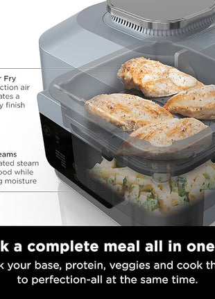 Ninja SF301 Speedi Rapid Cooker & Air Fryer, 6-Quart Capacity, 12-in-1 Functions to Steam, Bake, Roast, Sear, Sauté, Slow Cook, Sous Vide & More, 15-Minute Speedi Meals All In One Pot, Sea Salt Gray