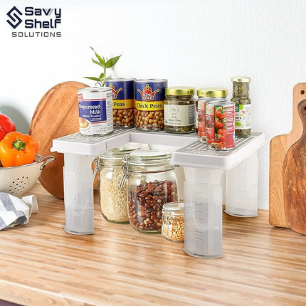 Savvy Shelf Adjustable Pantry & Can Storage Organizer - Kitchen Cabinet - Pantry Organization & Storage Can Organizer for Cupboard