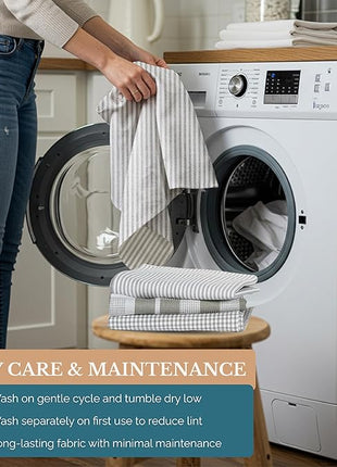 Casa Platino Hand Towels for Kitchen Set of 6 – 100% Cotton 18"x28" Kitchen Towels, Super Absorbent – Crafted for Farmhouse Charm, Drying Dishes, Or Entertaining Guests – Slate Grey