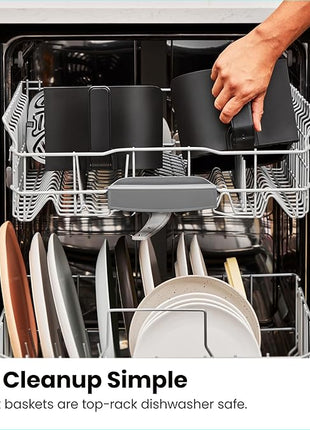 Chefman TurboFry Touch Dual Air Fryer, Maximize The Healthiest Meals With Double Basket Capacity, One-Touch Digital Controls And Shake Reminder For The Perfect Crispy And Low-Calorie Finish