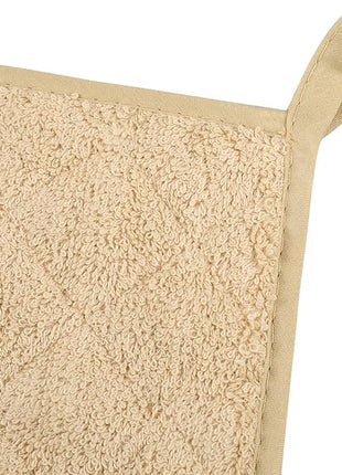 100% Cotton Kitchen Everyday Basic Terry Pot Holder Heat Resistant Coaster Potholder for Cooking and Baking Set of 5 Light Brown