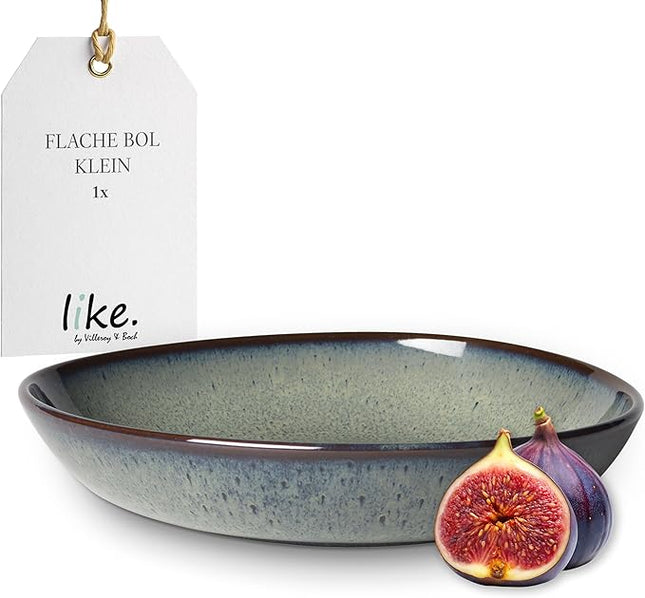 Villeroy & Boch Lave Gris Small Bowl Flat, 8.5x1.75, Stoneware, Gray