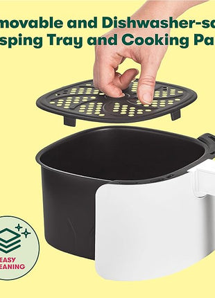 BELLA 2.9QT Touchscreen Air Fryer, No Pre-Heat Needed, No-Oil Frying, Fast Healthy Evenly Cooked Meal Every Time, Dishwasher Safe Non Stick Pan and Crisping Tray for Easy Clean Up, Matte White