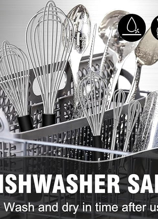 Stainless Steel Whisk Set with 7"+5" Mini whisks, Walfos Heavy Duty Whisks, Kitchen wisk (7+9+11in) Premium for Whisking, Blending, Beating, Frothing & Stirring.