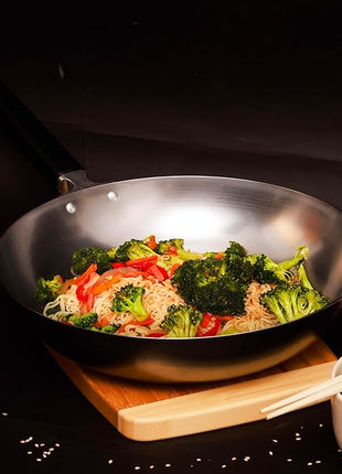 JOYCE CHEN Professional Series 12-Inch Carbon Steel Stir Fry Pan with Phenolic Handle