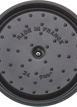 STAUB Cast Iron Round Cocotte, Dutch Oven, 4-quart, serves 3-4, Made in France, Turquoise
