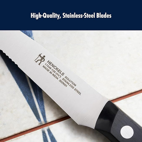 HENCKELS Solution Razor-Sharp Steak Knife Set of 8, German Engineered Informed by 100+ Years of Mastery,Black