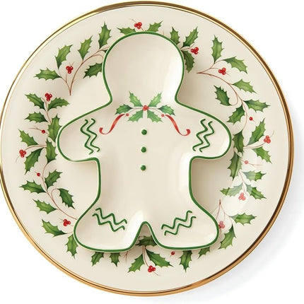 Lenox Dinnerware Set, Holiday Gingerbread Man Accent Plate, Service for 1, 8 Inch Porcelain Plate Perfect for Christmas Hosting, Dishwasher Safe, Christmas Decor, Gingerbread Man (Multicolor, 1 Piece)