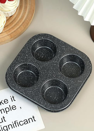 4 Cup Muffin Pan 2 Pack, Nonstick Mini Muffin Tin for Air Fryer, 1.18In Deep Cupcake Baking Pan for Frittatas, Tarts, Brownies