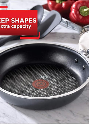 T-fal Signature Nonstick Cookware Set 12 Piece Oven Safe 350F Pots and Pans, Dishwasher Safe Black